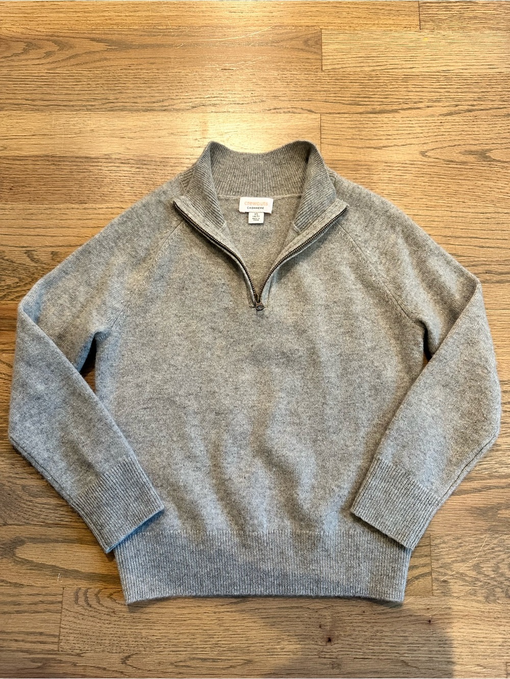 Crewcuts Kids Gray Quarter-Zip Cashmere Sweater XS (4/5)